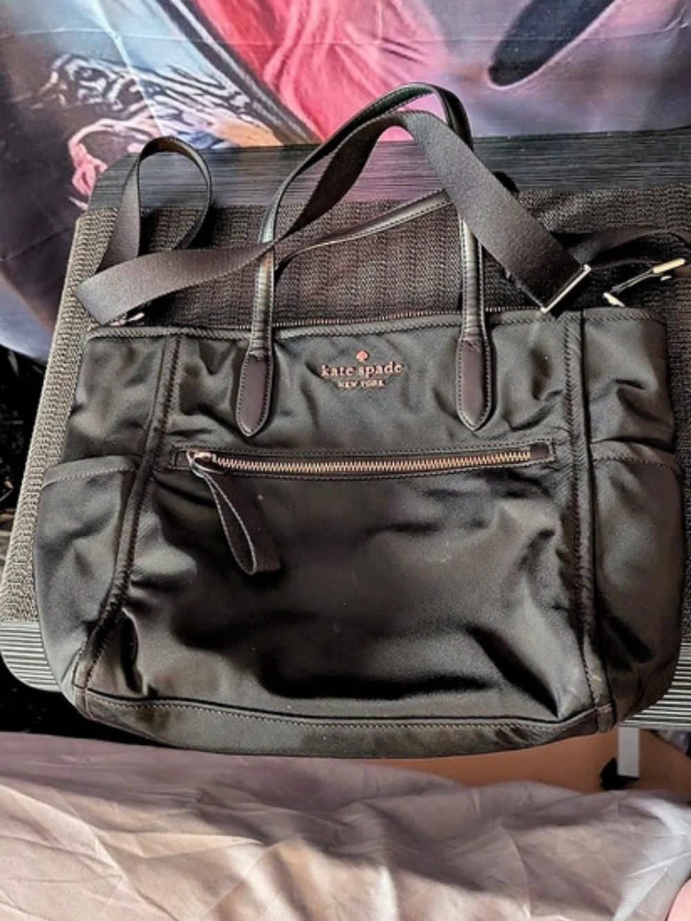Kate Spade Black Nylon Tote Bag